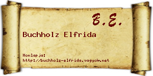 Buchholz Elfrida névjegykártya